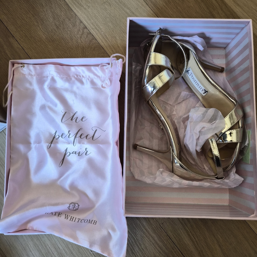 Kate Whitcomb Gold Strappy Heels